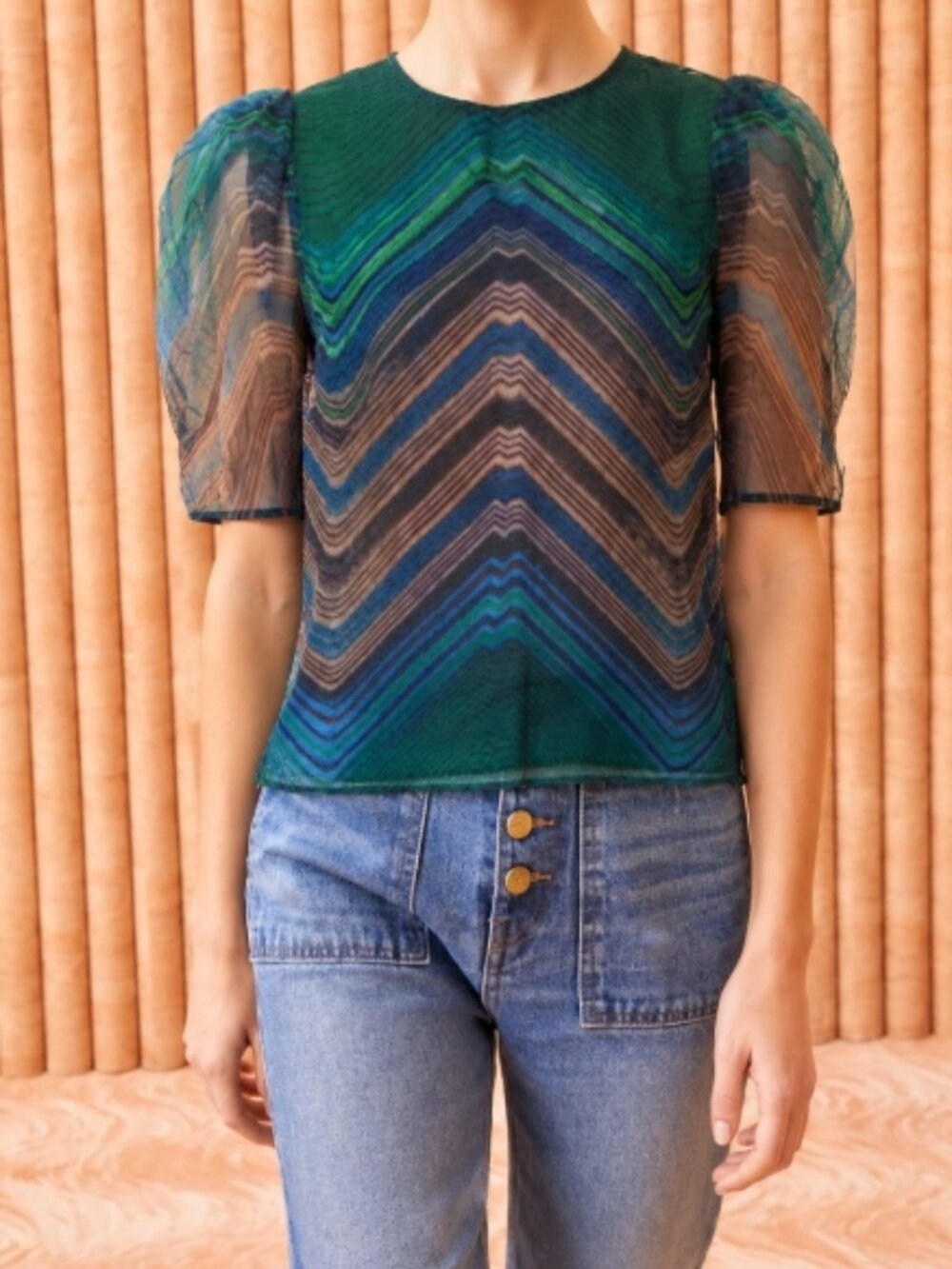 NWOT ULLA JOHNSON Silk Lana Top in Viridian $390